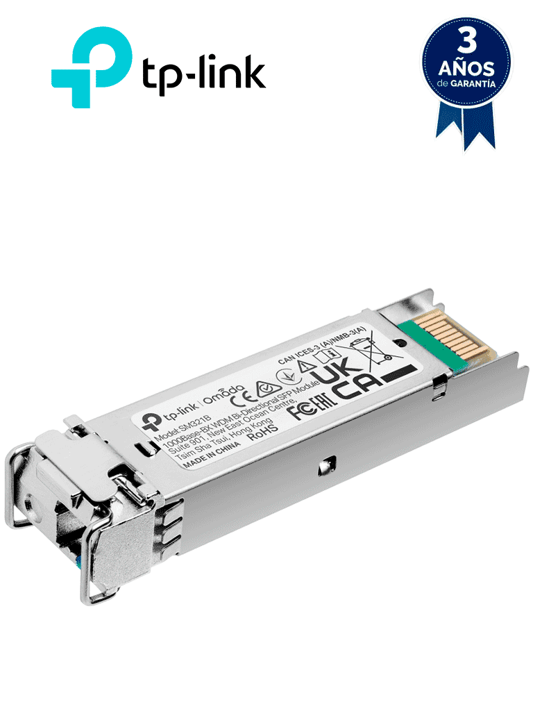 TP-LINK SM321B - Transceptor mini-GBIC SFP WDM Bi-Direccional, Monomodo 1GBase, con alcance de 10 km y conector LC. Se requiere el modelo TL-SM321A para enlazar. - TP-LINK - Transceptores de Fibra - TPL4160004