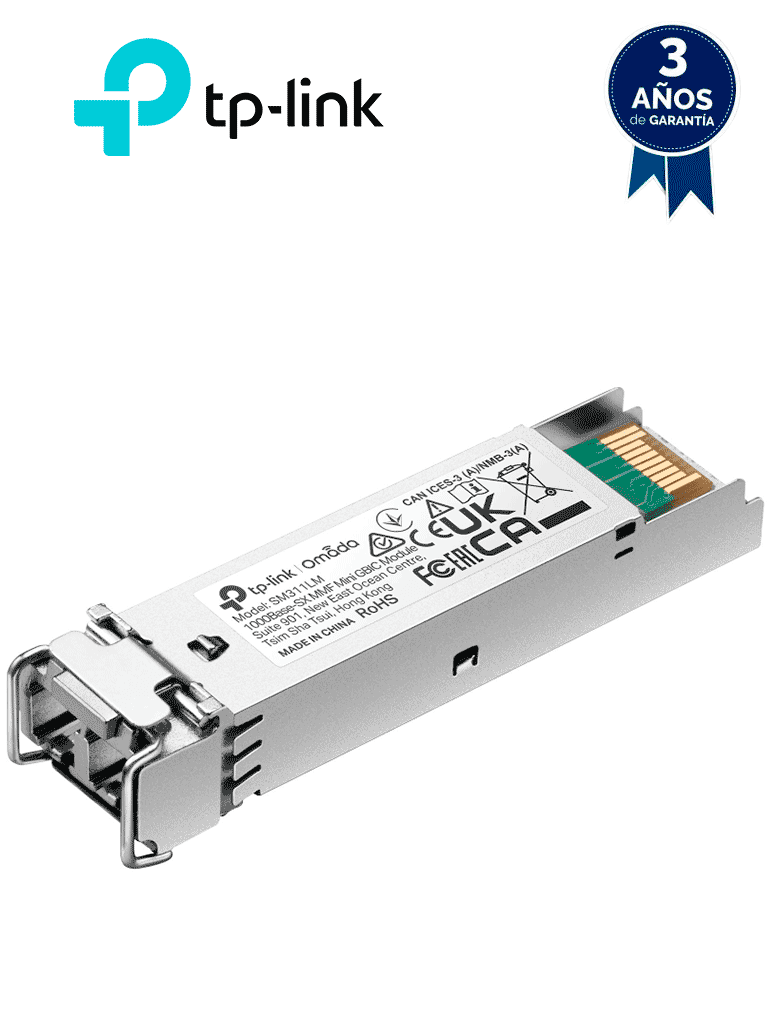 TP-LINK SM311LM - Transceptor mini-GBIC SFP Duplex Multimodo 1GBase, alcance de 550 metros y conector LC. - TP-LINK - Transceptores de Fibra - TPL4160001