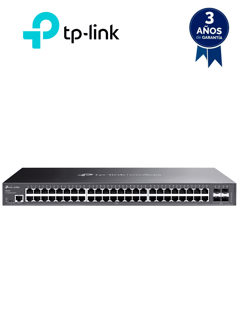 TP-LINK SG3452 - Switch Omada SDN administrable con 48 puertos Gigabit y 4 puertos SFP, funciones sFlow, QinQ y QoS, administración centralizada OMADA. - TP-LINK - Switches - TPL3700029