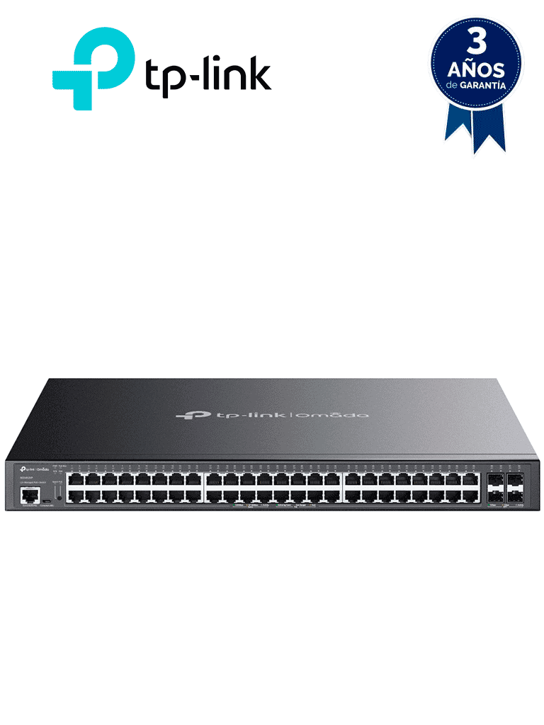 TP-LINK - SG3452XP / Switch Jetstream Administrable / 48 Puertos PoE+ 10/100/1000 Mbps RJ45 / 4 Puertos 10GE SFP+ L2+ / Compatible con Administración Centralizada OMADA SDN - TP-LINK - Switches POE - TPL3720028