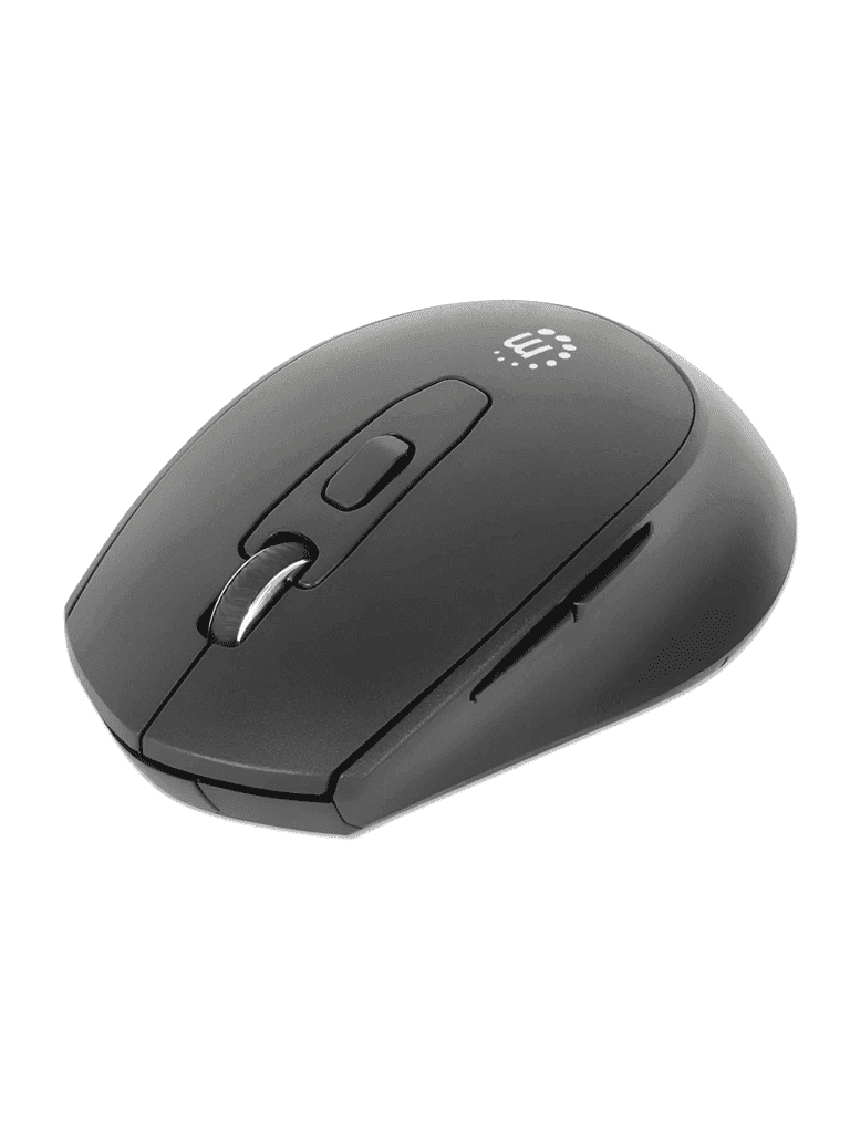 MANHATTAN - 190343 - Mouse ergonómico inalámbrico / Nano receptor USB-A, seis botones y rueda de desplazamiento, 800/1200/1600 ppp, negro - MANHATTAN - Teclados y Joystick - MAN0460031