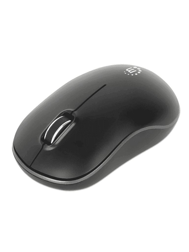 MANHATTAN - 190374 - Mouse óptico inalámbrico / Nano receptor USB-A, tres botones y rueda de desplazamiento, 1200 dpi, ambidiestro, negro - MANHATTAN - Teclados y Joystick - MAN0460032