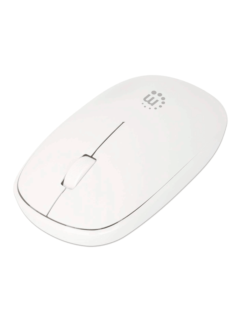 MANHATTAN - 190329 - Mouse óptico inalámbrico USB / Nano receptor USB-A, tres botones y rueda de desplazamiento, 1200 dpi, ambidiestro, blanco - MANHATTAN - Teclados y Joystick - MAN0460034
