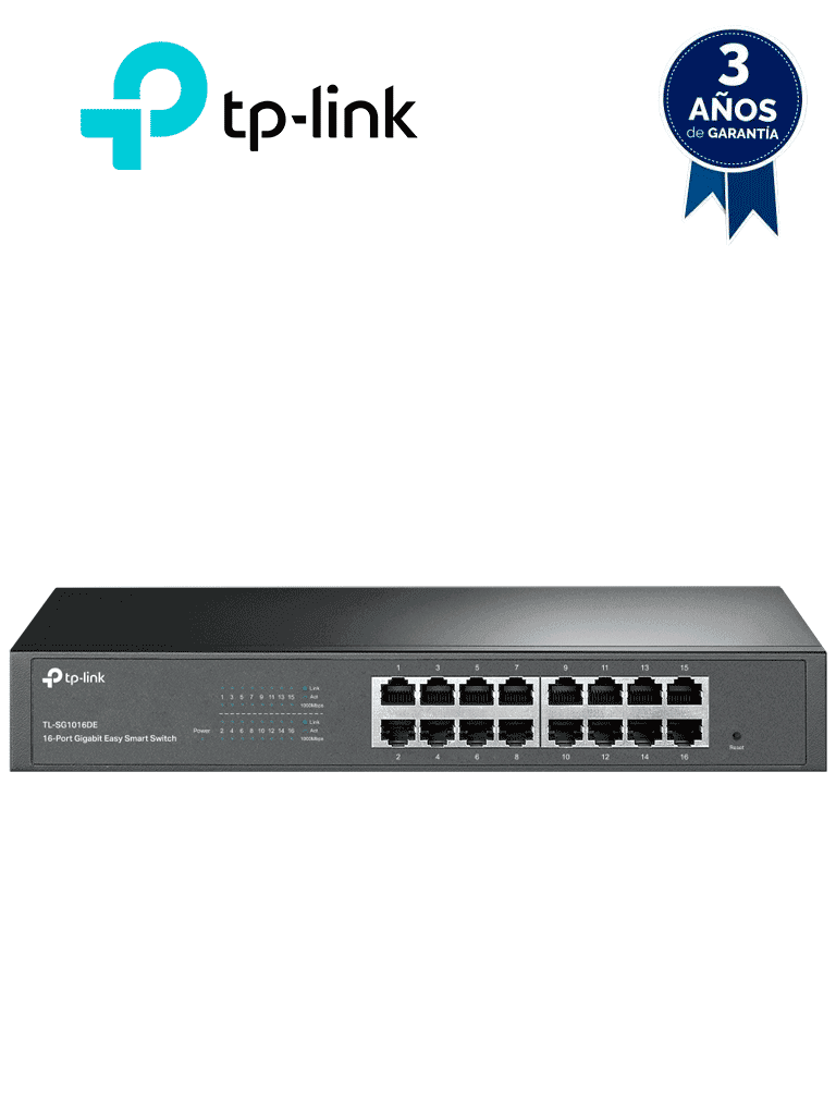 TP-LINK - TL-SG1016DE - Switch Gigabit Easy Smart de 16 puertos - TP-LINK - Switches - TPL3720036