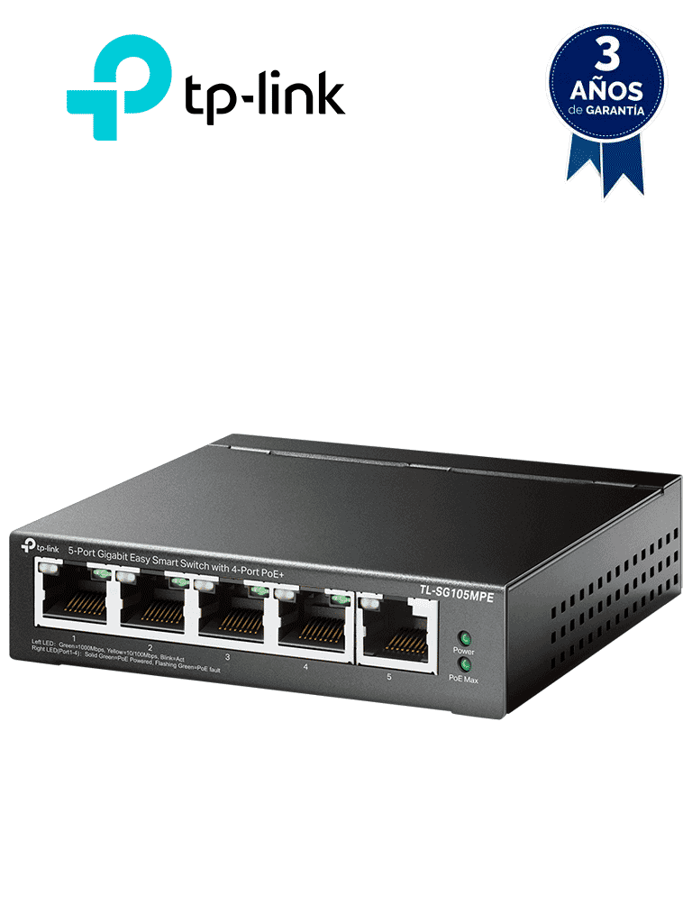 TP-LINK - TL-SG105MPE - Switch Easy Smart Managed con 5 Puertos PoE+ - TP-LINK - Switches POE - TPL3720034