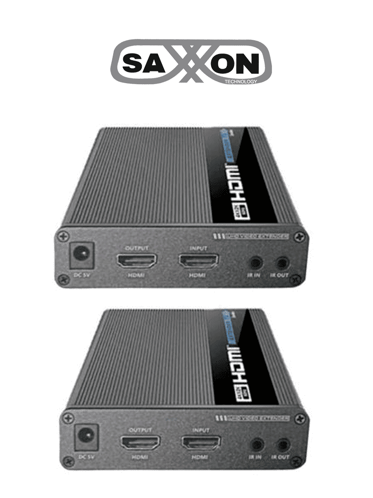SAXXON LKV676E- Kit extensor de video HDMI/ Resolucion 4K/ 60 Hz/ Hasta 70 metros con Cat 6/ 6A/ 7/ Cero latencia/ Loop HDMI/ Soporta HDR/ ARC/ Transmision IR - SAXXON - Extensores 4k / HD - SXN0570003
