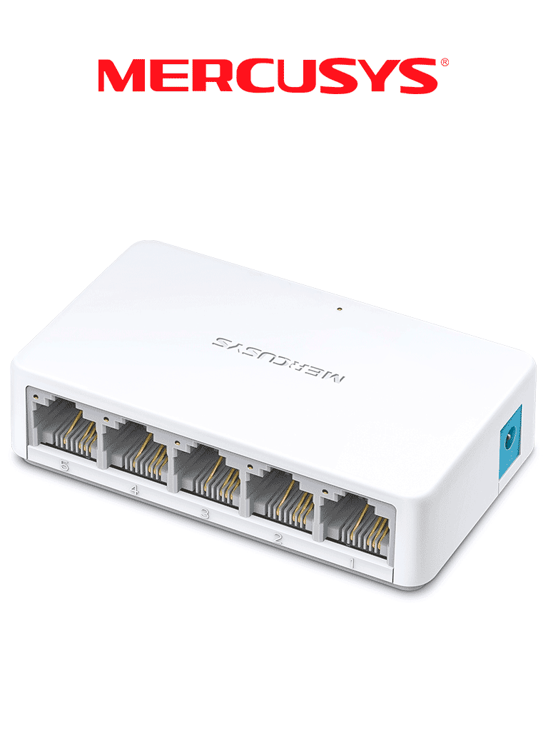 MERCUSYS MS105 -   Switch no administrable para escritorio con 5 puertos 10/100 Mbps, diseño compacto y función Plug and Play. - MERCUSYS - Switches - MER3700001