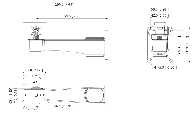 DAHUA PFB121W - Montaje de pared para camaras HFW11, HFW42 y HF3 / Compatible con camara 4G HFW4230M4G - vista 2