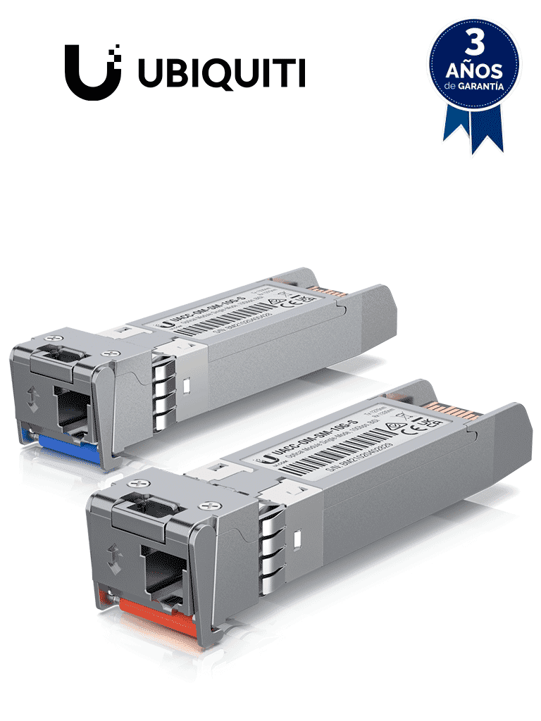 UBIQUITI UACC-OM-SM-10G-S-2 - Módulo SFP monomodo con transceptor mini GBIC, velocidad de hasta 10Gbps y conector tipo LC. Alcance de hasta 10km. - UISP - Transceptores de Fibra - UBI4160004