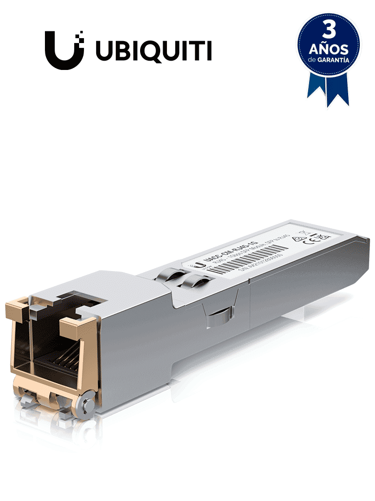 UBIQUITI UACC-CM-RJ45-1G - Modulo de Fibra UFiber/ Convertidor de SFP a RJ45/ 1000Mbps/ Distancia de hasta 100m de Conexión - UISP - Transceptores de Fibra - UBI4160005