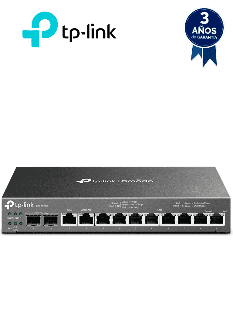 TP-LINK - ER7212PC / Router Omada VPN / 3 en 1 Gigabit VPN Router - TP-LINK - Ruteadores / Firewalls / Balanceadores de carga - TPL3660038