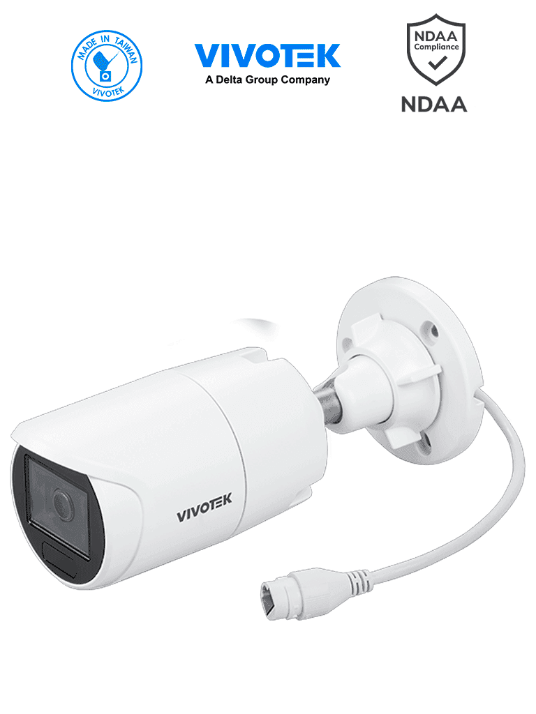 VIVOTEK IB833-HV(1Y) - Camara IP Bullet Vortex Premium Series, 5 Megapixeles, IR 30mts , WDR Pro, Lente Fijo 3.6 mm , Advance AI, Deep Search, Microfono Integrado, Protección IP66, IK10, NDAA, Almacenamiento interno 256GB - VIVOTEK  - Bullet - VIV0030018