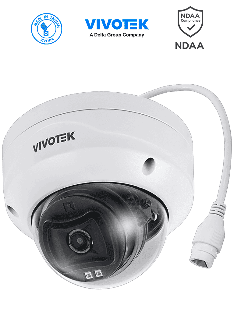 VIVOTEK FD833-HV(1Y) - Camara IP Domo Vortex Premium Series, 5 Megapixeles, Smart IR 30mts , WDR Pro, Lente Fijo 2.8 mm , Advance AI, Deep Search, Protección IP66, IK10, NDAA, Almacenamiento interno 256GB - VIVOTEK  - Domo - VIV0040035