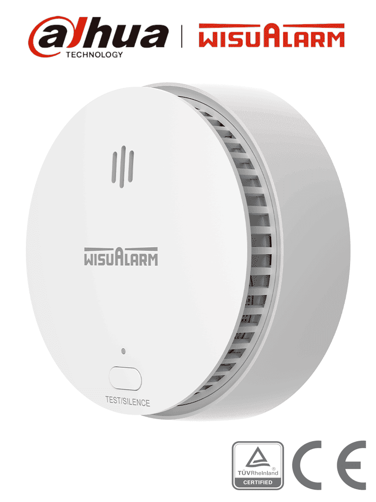 DAHUA WISUALARM HY-SA20A - Detector de Humo Standalone (Autonomo), Sensor Fotoeléctrico, Sonido de Alarma de 85dB, Alarma Visual y Audible, Durabilidad de Batería hasta 10 años, Certificaciones TÜV and CE, - DAHUA - Detectores - DHT1440002