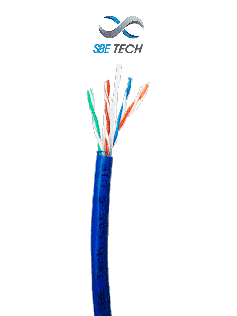 SBE TECH SBE-UTPC6UCERT-BL-NP - CABLE UTP CAT6/ 100% COBRE/CAJA 305 METROS/ COLOR AZUL/ 23 AWG/ SEPARADOR CENTRAL/ - SBE TECH - Cable - SBT2640008