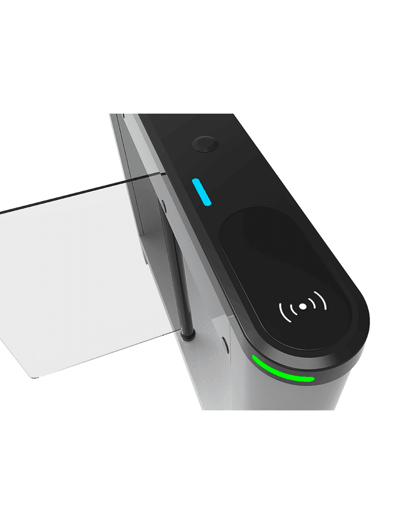 ZKTECO SATURNS1000 - Barrera Peatonal Tipo Swing Bidireccional / Equipada con un motor DC brushless / Hasta 3 millones de ciclos / Acero SPCC laminado en frío / Vidrio templado 2.5D - vista 3