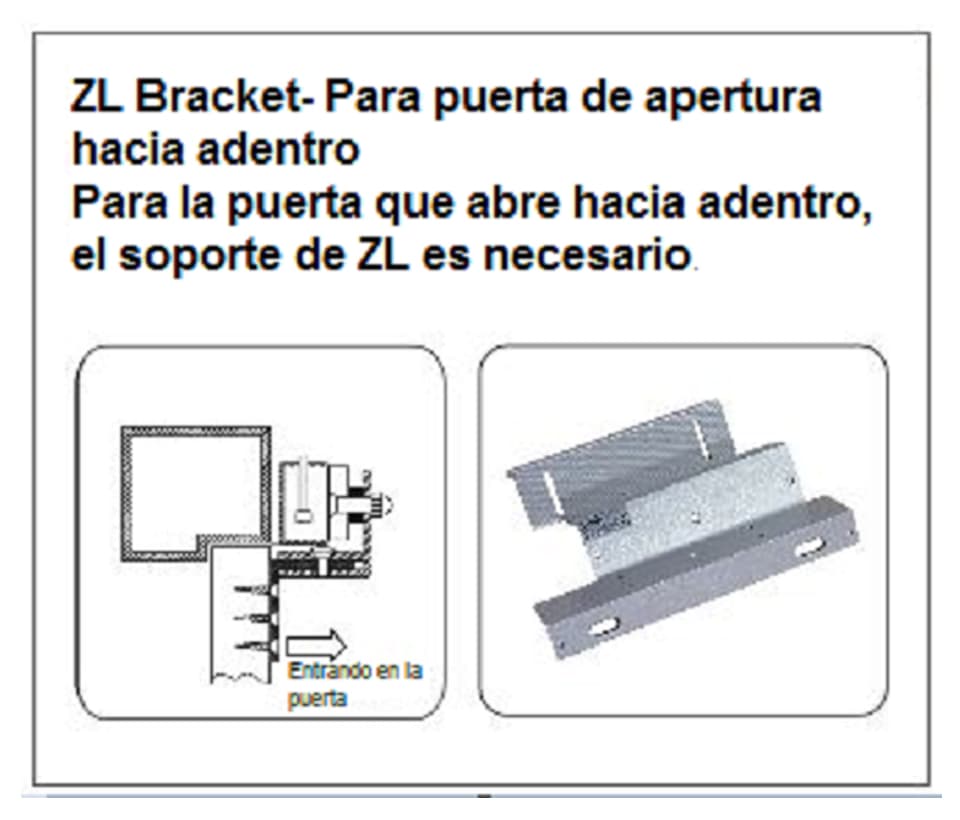 YLI MBK500NZLW - Soporte de fijación en Z y L compatible con cerradura magnética YM500NW para exterior con clave YLE0850003 - vista 2