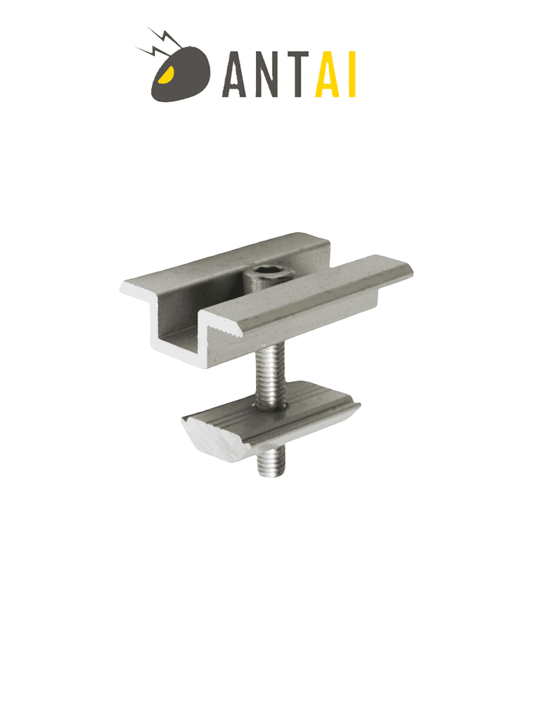 Abrazadera media 30 a 35 mm - Middle Clamp 30 a 35mm -  Aluminio anodizado de alta resistencia - ANTAI SOLAR - ANTAI  - Kit de Instalación - ATI2040006