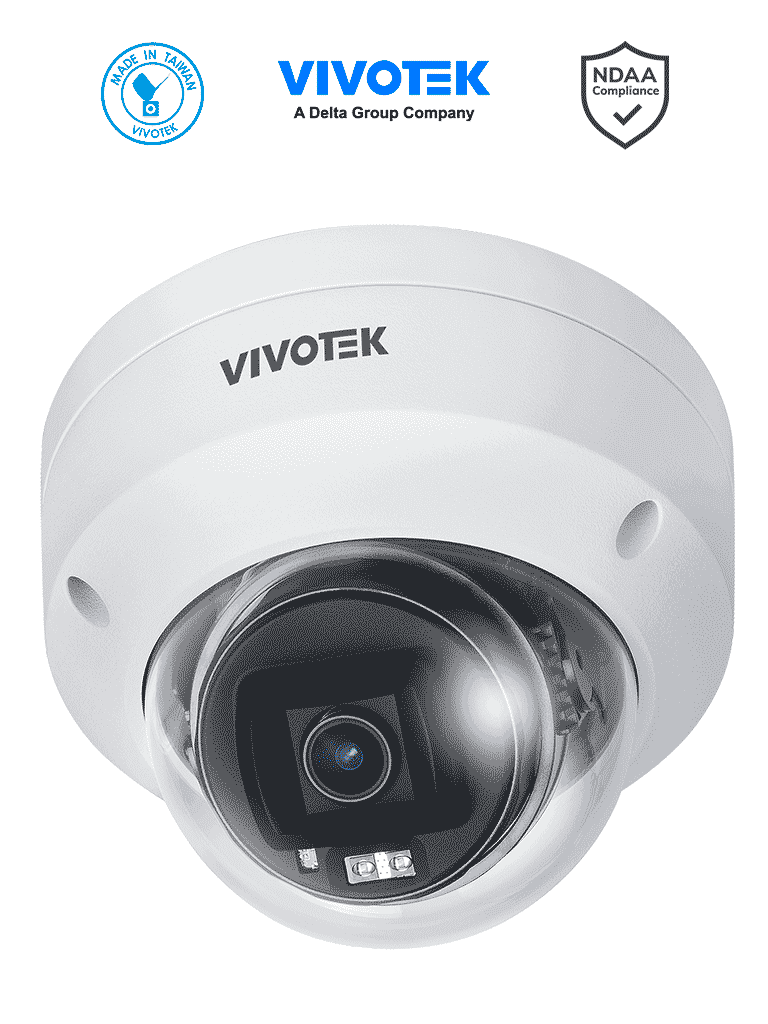 VIVOTEK FD9380-HV-V2 - Cámara IP domo exterior 5 MP, H.265, lente fijo 2.8mm, Smart IR 30m, WDR Pro, IA Smart Search, ciberseguridad Trend Micro, Ranura MicroSD, protección IP66/IK10, NDAA, ONVIF - VIVOTEK  - Domo - VIV0040041
