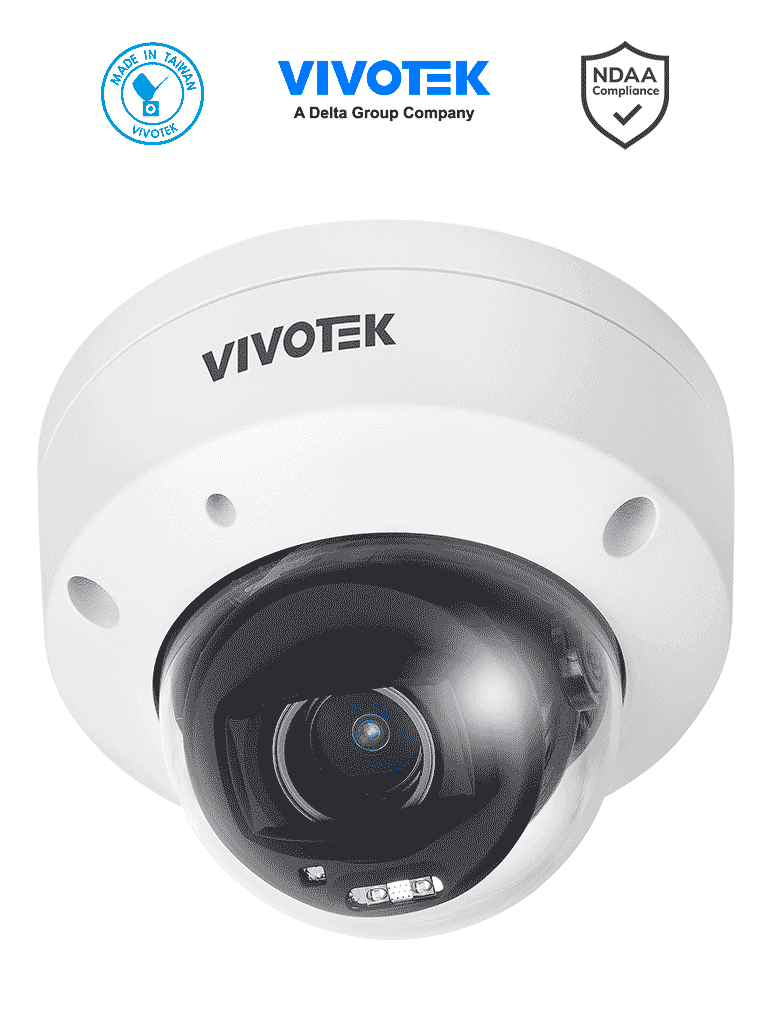 VIVOTEK FD9380-HTV-V2 - Cámara IP domo exterior 5 MP, lente varifocal remoto 2.7-13.5mm, Smart IR 30m, WDR Pro, Ciberseguridad Trend Micro, IA Smart search, Micrófono integrado, IP66/IK10, NDAA, ONVIF - VIVOTEK  - Domo - VIV0040042