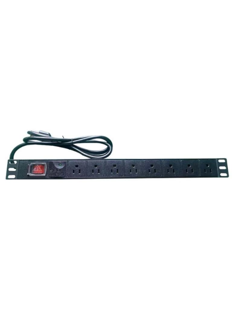 SAXXON PDU08-10A - Barra PDU con 8 Contactos Individuales , 10 Amp , 120V , 1UR , Protección contra rayos , Aleación de Aluminio - SAXXON ACCESORIOS - Barras Multiconectores - TCA2330002