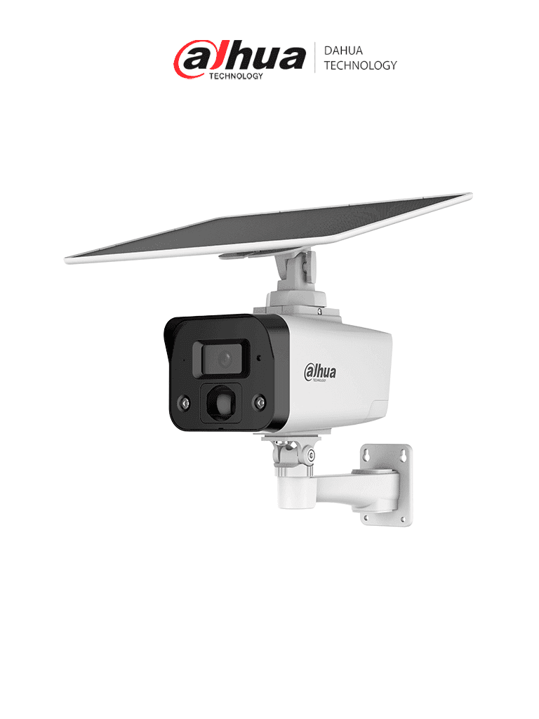 DAHUA IPC-HFW2441DG-4G-SP-B Cámara IP bullet 4G 4MP/panel solar/Batería/ SMD/ Sirena y luz de disuasión activa/Audio bidireccional/ Iluminador dual inteligente/IR 50 m/ luz cálida 30m/ Modo AOV (vídeo siempre activo)/Ranura para Micro SD/IP67/ - DAHUA - Bullet - DHT0030208