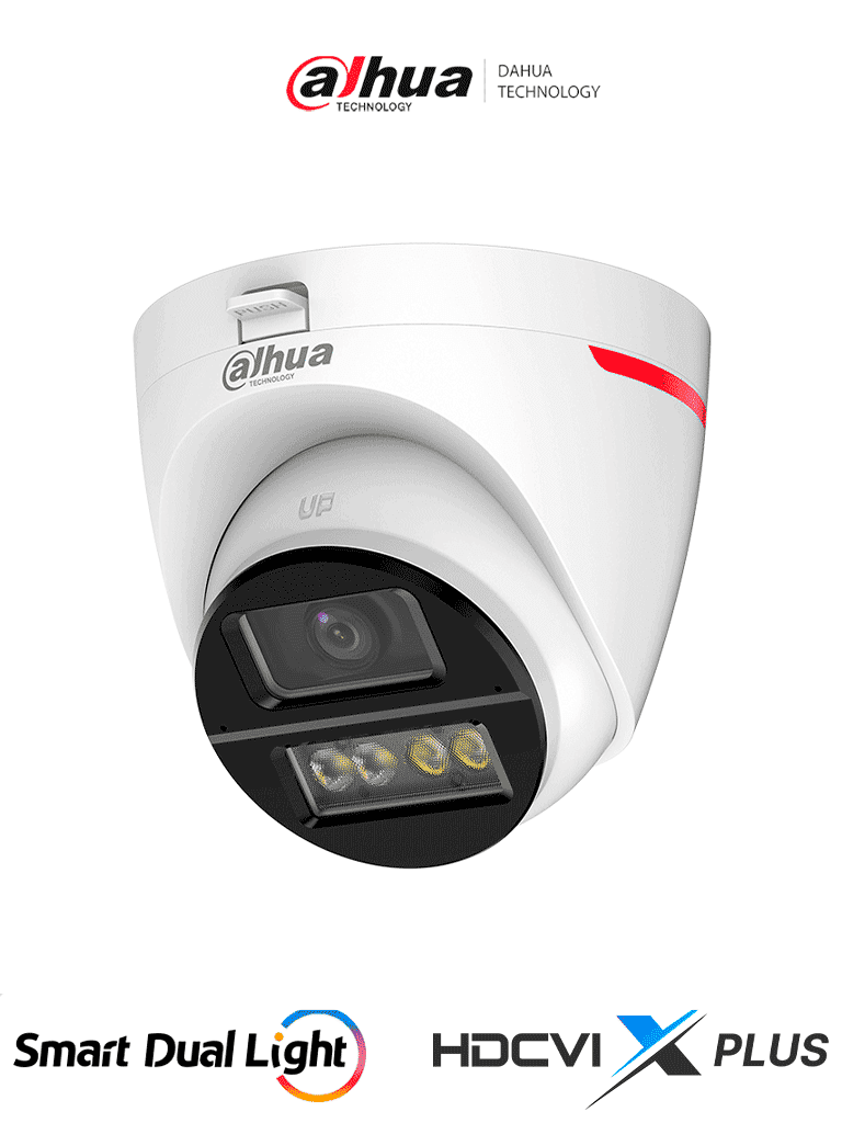 DAHUA DH-HAC-HDW1249XN-IL-A-PRO-Cámara Domo HDCVI 2MP WizColor/HDCVI X PLUS/Imagen 24 Horas a Color/Corrección de Distorsión de Imagen mediante IA/ Iluminador Dual Inteligente/Hasta 50m de Iluminación/Doble Mic Incorp/Campo de Visión de Hasta 101° - DAHUA - Domo - DHT0300085