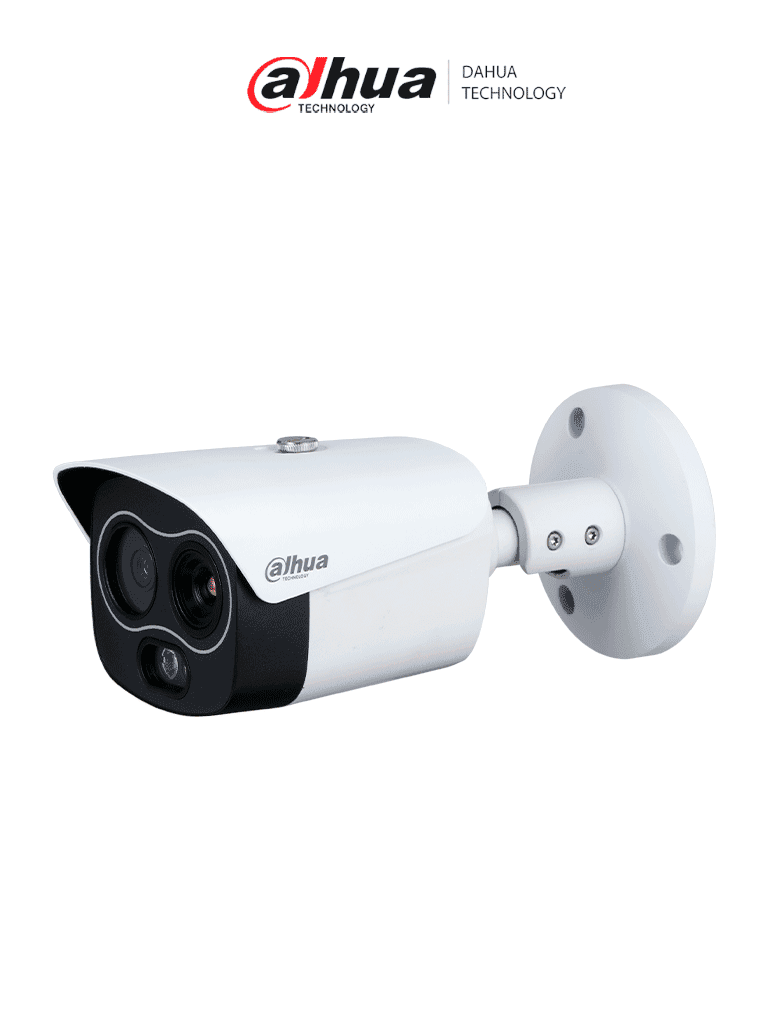 DAHUA DHI-TPC-BF1241-B7F8-DW-S8 Mini cámara tipo bala IP térmica de 4MP/ con IA: detección de calor, clasificación de personas/vehículos/ detección de humo/ Fusión de imagen dual, PoE, IP67,/ rango de medición de –20°C a +550°C / - DAHUA - Bullet - DHT0030182
