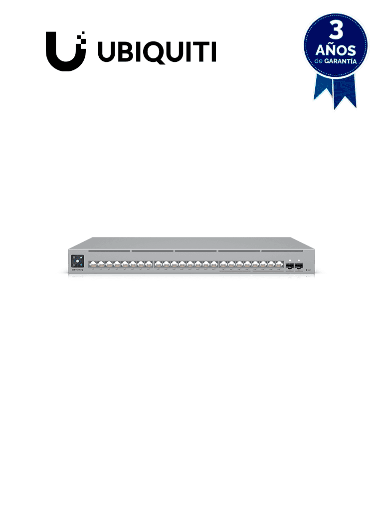UBIQUITI USW-PRO-MAX-24-POE - UniFi switch de 24 puertos (8 puertos POE++ 2.5 GbE y 16 puertos GbE POE+), 2 puertos SFP+ 10G, 400W, pantalla táctil. - UniFi - Switches POE - UBI3720008