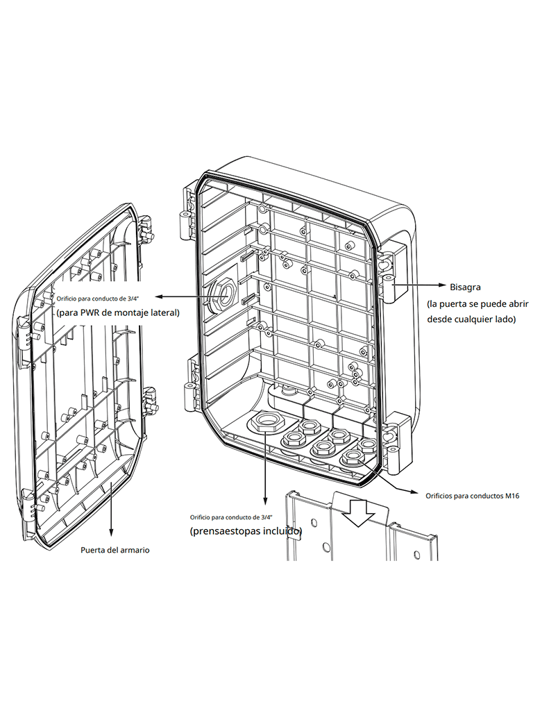 VIVOTEK AWIHB1040EXT - Switch PoE Industrial 8 puertos PoE, Administrable, 2 puertos PoE GbE 90W, 6 puertos GbE 30W, 2 puertos GbE SFP, 300W Totales, Modo PoE Extendido hasta 250 mts, 20Gbps, VLAN. Incluye gabinete para Exterior, IP66, Antivandalico IK10 - vista 7