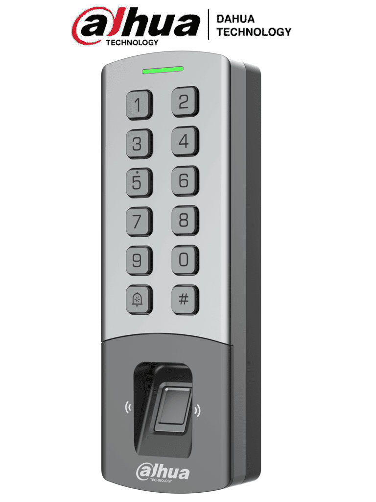 DAHUA DHI-ASI1212M-DW - Control de Acceso Antivandalico Exterior Wi-Fi/ Soporta 10,000 Usuarios, Passwords y Tarjetas ID / 3,000 Huellas / Teclado Mecanico/ RS-485 y Wiegand/ TCP/IP / Alimenta Cerradura 12V / IP65/ IK08/ - DAHUA - Huella - DHT0680008