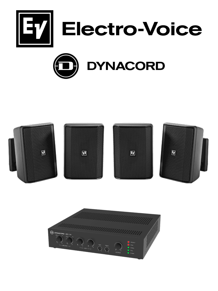 ElectroVoice M_KITU602EVIDS - Kit de Audio / Amplificador Mixer 60W / 4 Altavoces EVID-S 15W Negras - BOSCH - Mezcladoras - RBM1390038