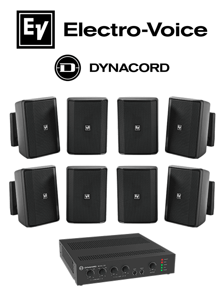 ElectroVoice M_KITU2404EVIDS - Kit de Audio / Amplificador Mixer240W / 8 Altavoces EVID-S 15W Negras - BOSCH - Mezcladoras - RBM1390040