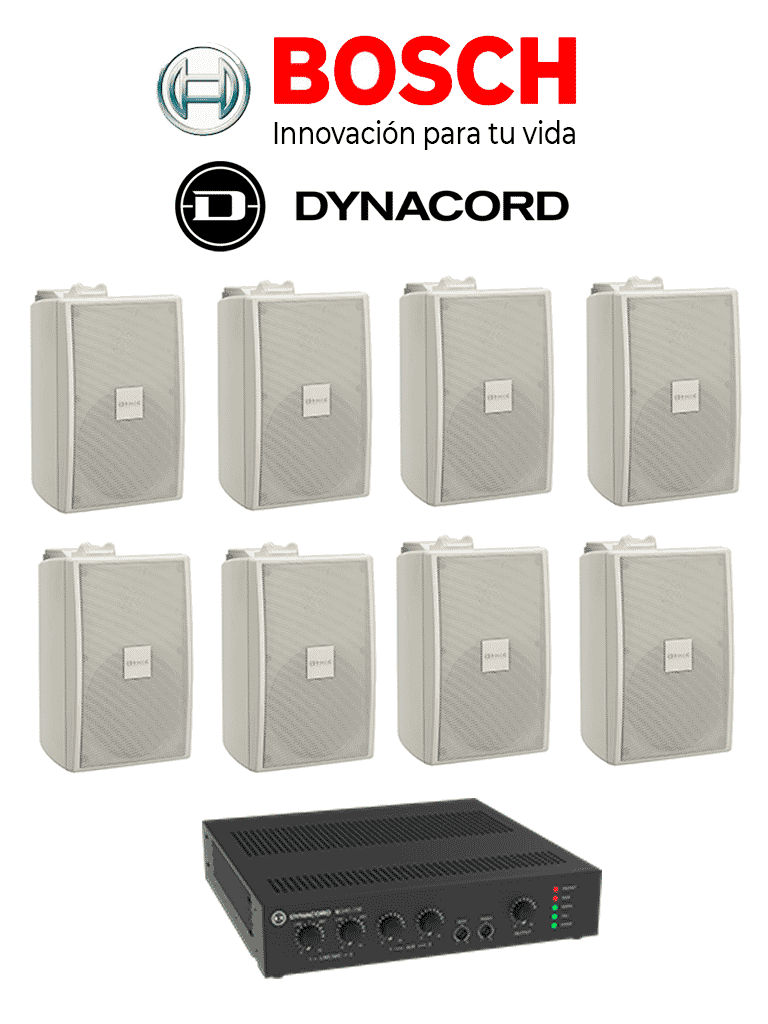 BOSCH M_KITU2408UC30W - Kit de Audio / Amplificador Mixer 240W / 8 Bocinas 30W Blancas - BOSCH - Mezcladoras - RBM1390037