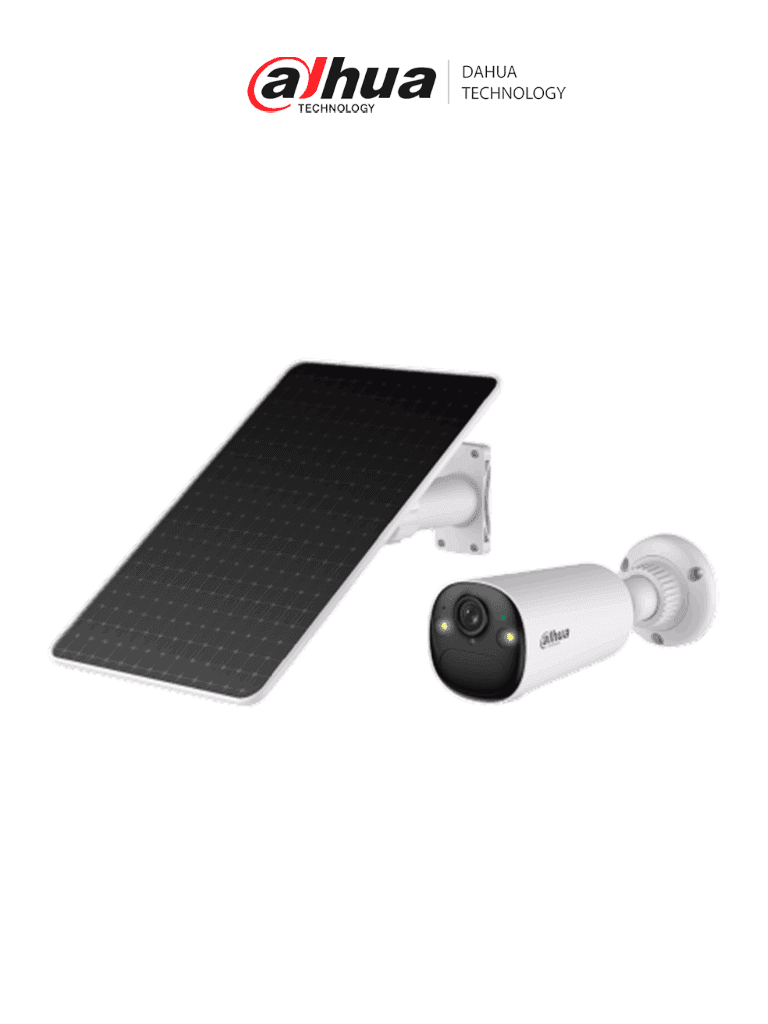 DAHUA  DH-KIT/BF4CP-4G-XL/M0508- Kit cámara bullet 4G con panel solar con batería incluida/ 4 Megapíxeles/AOV (Always-On Video)/ 122.5°/ Alarma de Luz y Sonido/ Audio Bidireccional/ Detección de humanos y vehículos/Ranura para Micro SD/ IP66/ - DAHUA - Bullet - DHT0030222