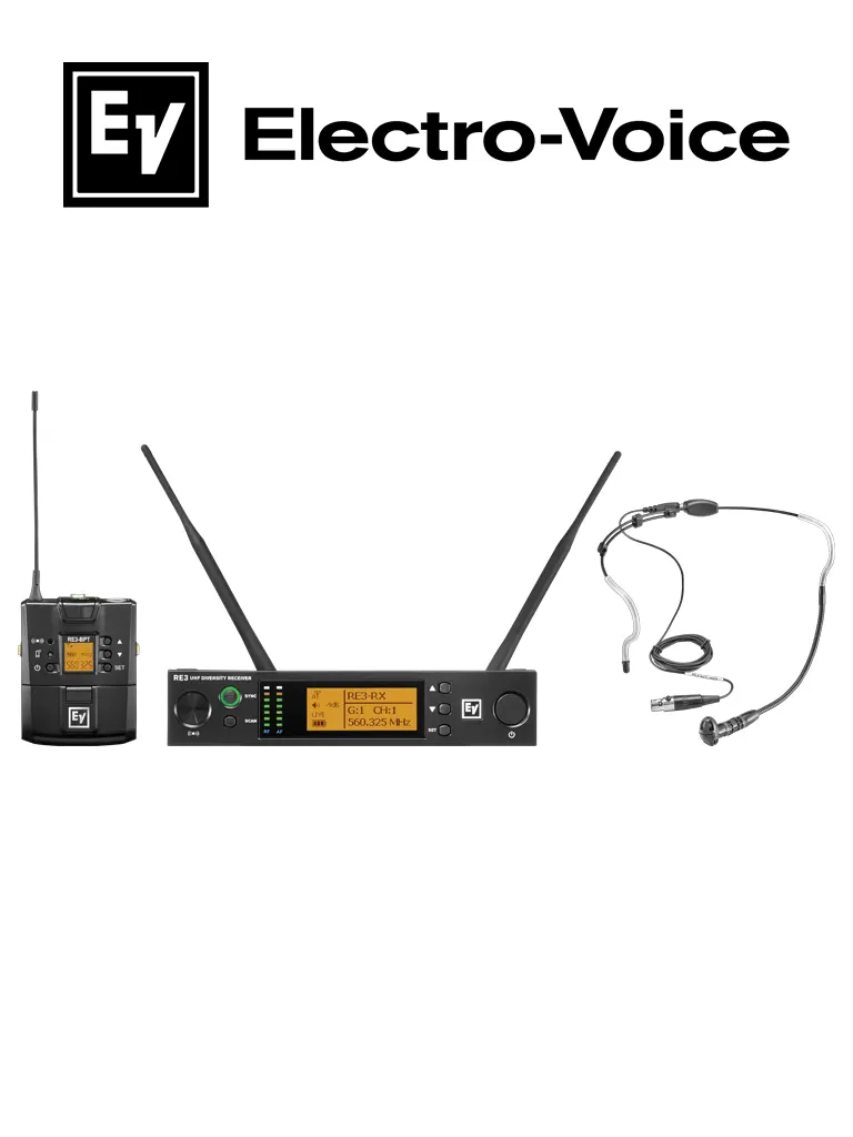 ElectroVoice M_RE3BPHW6M- Set de Micrófono Inalámbrico RE3 / Diadema Supercardioide HW3 / 653-663MHz - BOSCH - Micrófonos - RBM1400029
