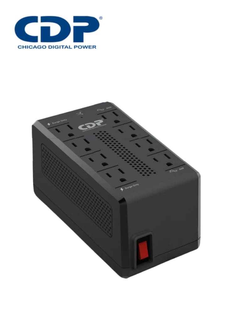 CDP RAVR1408 / Regulador de voltaje CDP de 1410VA/700W con 8 terminales de salida: 4 con AVR/Supresión y 4 con supresión de picos - CHICAGO DIGITAL POWER  - Reguladores y UPS - CDP2300076