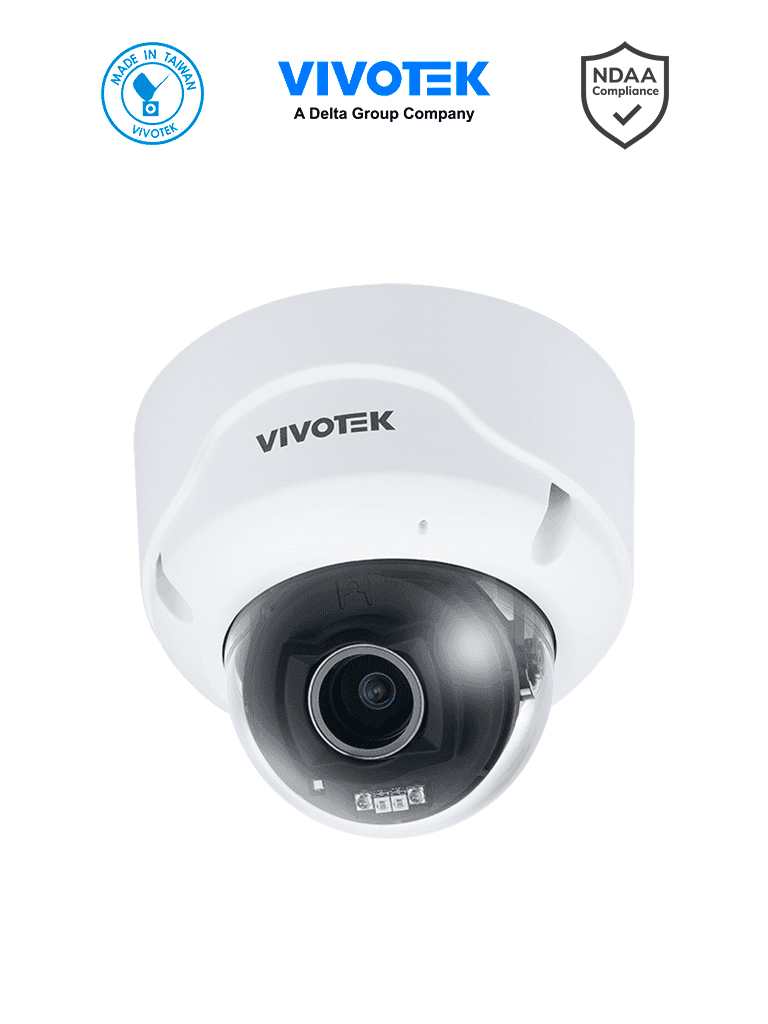 VIVOTEK FD839-EHTV-V2(1Y90D) - Cámara IP VORTEX Premium Series Domo exterior 5MP, Lente varifocal 2.8-12mm, Micrófono integrado, Salida de Audio*, Entrada de Audio*, DIx1*, DOx1*,IR 40mts, WDR Pro, IP67, IK10, Almacenamiento 90 Dias *Requiere cable AO-015 - VIVOTEK  - Domo - VIV0040049