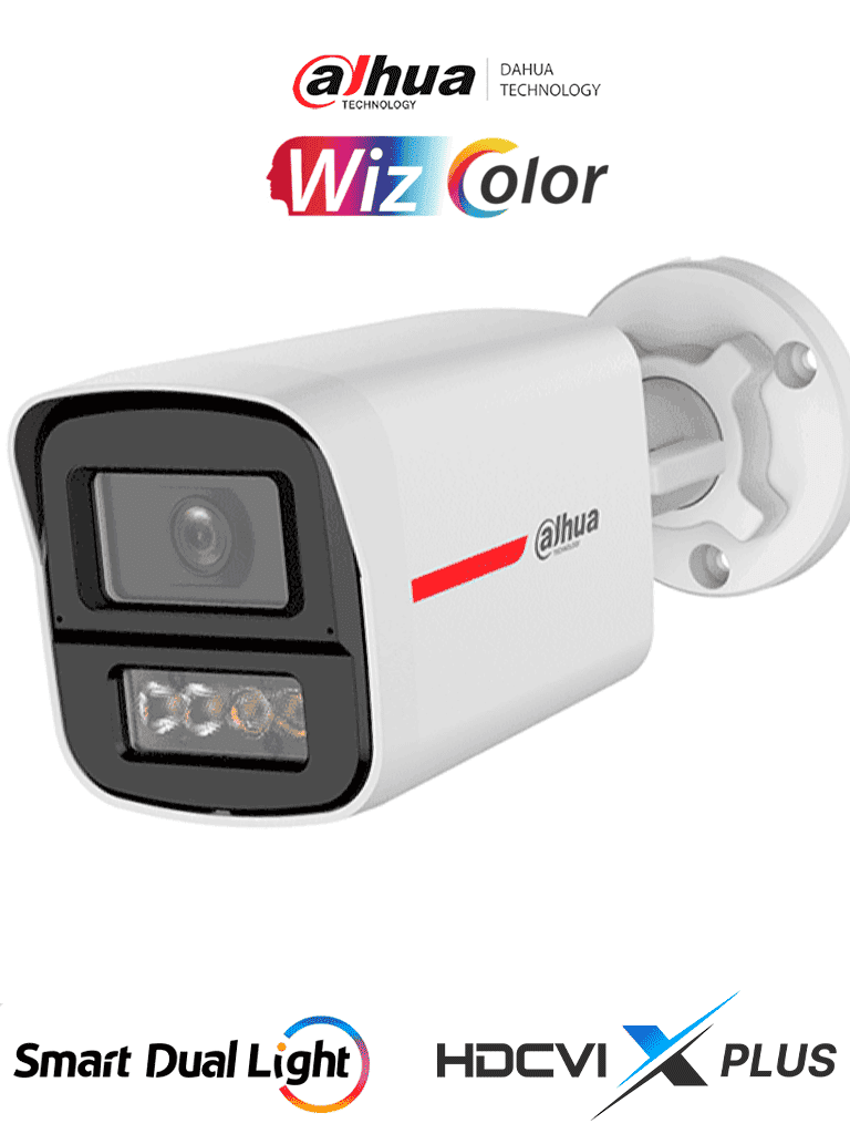 DAHUA DH-HAC-HFW1249XN-IL-A-PRO -Cámara Bullet HDCVI 2MP WizColor/HDCVI X PLUS/ Imagen 24 Horas a Color/ Corrección de Distorsión de Imagen mediante IA/ Iluminador Dual Inteligente/ Hasta 50m de Dist de Ilumi/Doble Mic Incorp/Visión de Hasta 101° - DAHUA - Bullet - DHT0290112