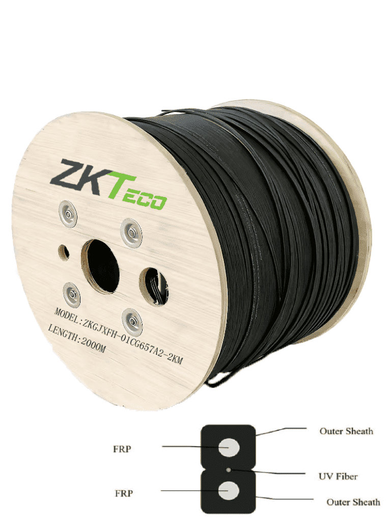 TCE - ZKGJXFH-01CG657A2-2KM - Fibra Óptica Drop Plana, Interior/Exterior G.657A2 Monomodo de 1 hilo (unifibra), Dieléctrica, , Forro LSZH  Negro Carrete de 2 km/ - OEM - Cable - OEM5220004