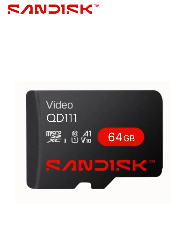 SANDISK - Memoria SC QD111 MICRO SDHC 64GB / Clase 10/ U1 Lectura 100 MB/S / ESC 20 MB/S / Especializada para Videovigilancia - SANDISK - Memorias MicroSD y USB - SND1510002