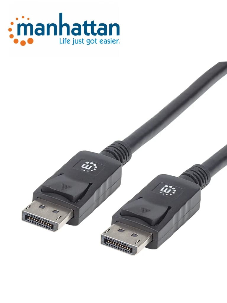 MANHATTAN 307116 - Cable DisplayPort v1.2 M-M 2.0m Negro 4K60Hz - MANHATTAN - Servidor de Administración - MAN1760037