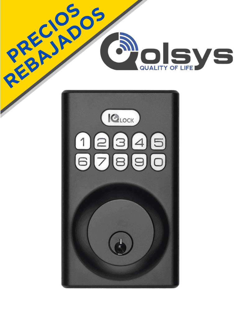 QOLSYS IQDLK-PGK-MB Cerradura con botón pulsador - Cerradura Inteligente PowerG, color negro mate ( Matted Black ) - QOLSYS - Inteligente - QLS2450001