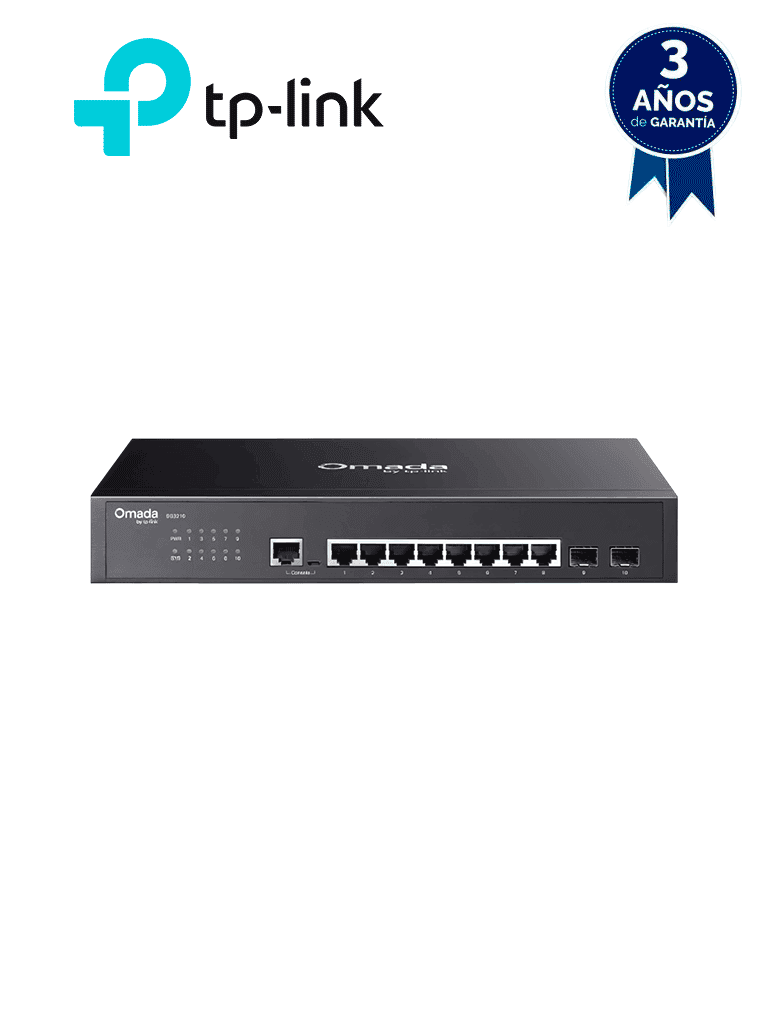 TP-LINK SG3210 - Switch JetStream administrable con 8 puertos 10/100/1000 Mbps y 2 puertos SFP, compatible con administración centralizada OMADA SDN. - TP-LINK - Switches - TPL3700026