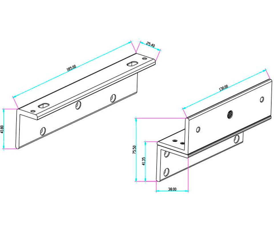 YLI YM500NWPACK - Paquete de Cerradura Magnética para exterior YM500NW y Soporte de Fijación tipo ZL / Fuerza de Sujeción 500kg (1200LB) / Para puertas de madera, vidrio y metálicas / IP68 - vista 5