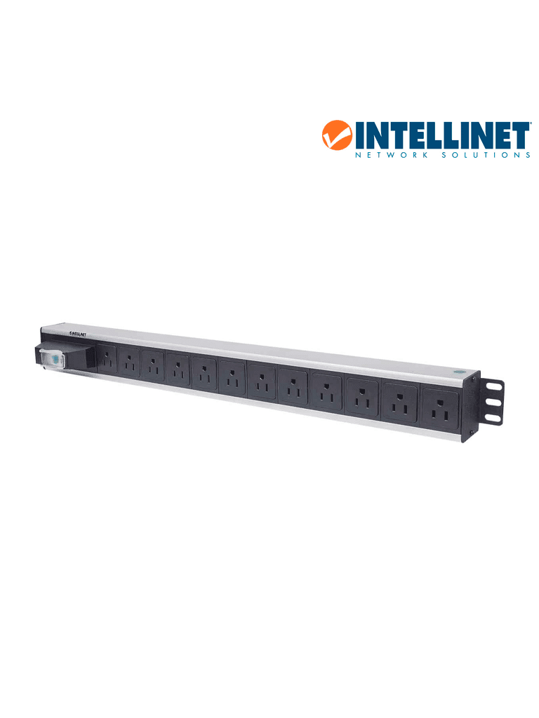 INTELLINET 713955- Barra PDU / 12 cont. / Gabinetes y Racks, / Vertical / Interruptor doble / Conta cortos circuitos - INTELLINET - Barras Multiconectores - ITL2330003
