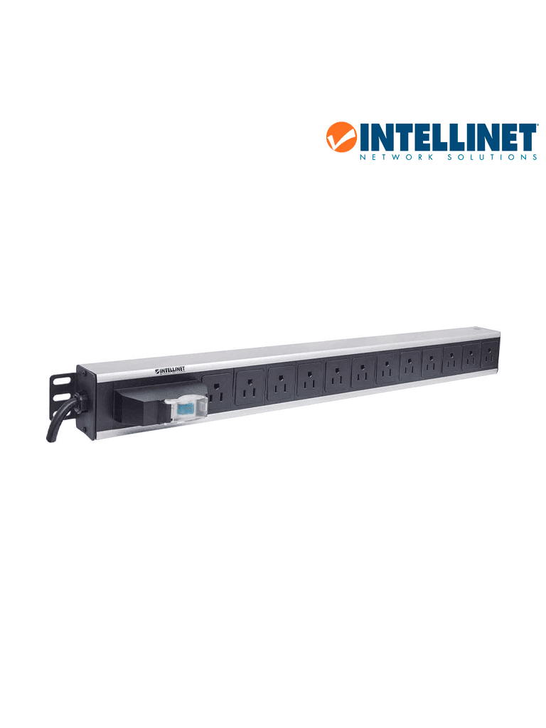 INTELLINET 713955- Barra PDU / 12 cont. / Gabinetes y Racks, / Vertical / Interruptor doble / Conta cortos circuitos - vista 2