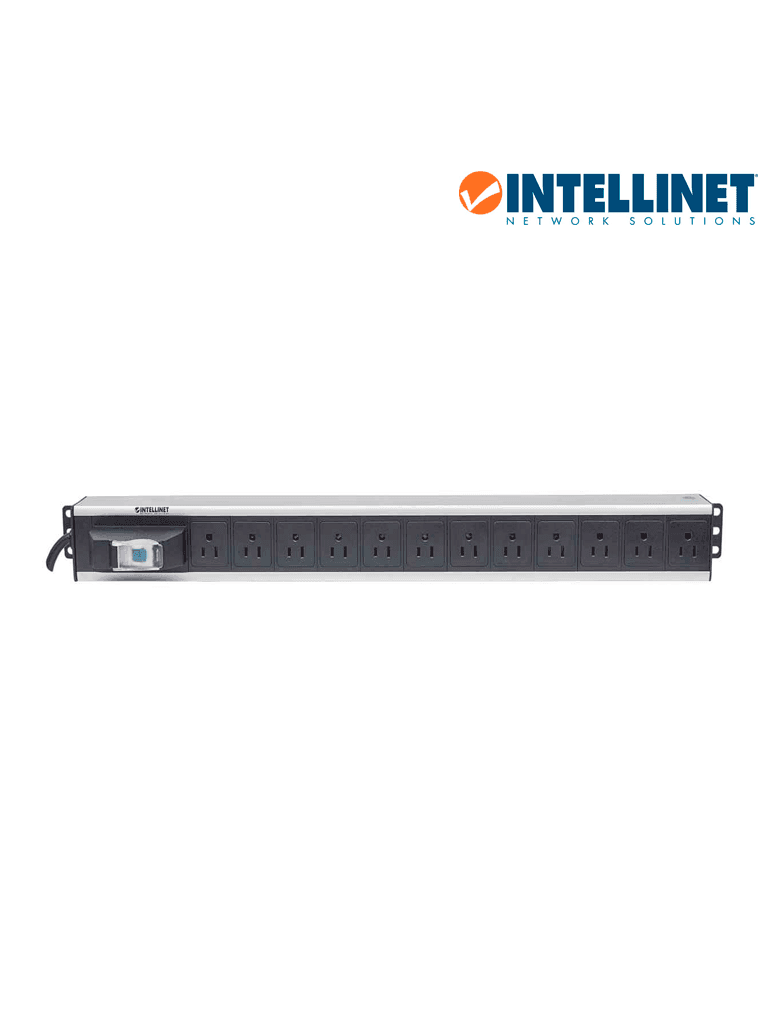 INTELLINET 713955- Barra PDU / 12 cont. / Gabinetes y Racks, / Vertical / Interruptor doble / Conta cortos circuitos - vista 3
