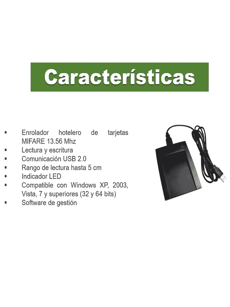 ZKTECO CR60W - Enrolador de Tarjetas Mifare Cardissuer / Conectividad  USB para Registrar Huéspedes en Soluciones Hoteleras - vista 2
