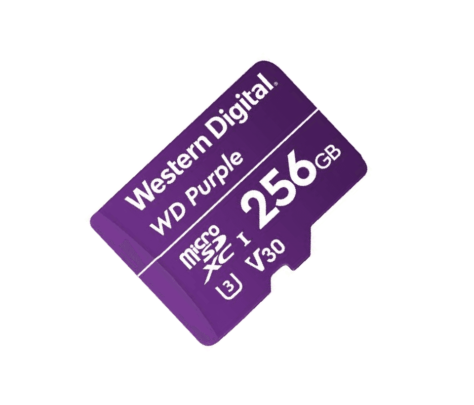 WESTERN DIGITAL WDD256G1P0C MicroSD 256GB / MICRO SDXC PURPLE SC QD101 VIDEOVIGILANCIA 24/7 CLASE 10 U1 LECT 50MB/S ESC 40MB/S - vista 2